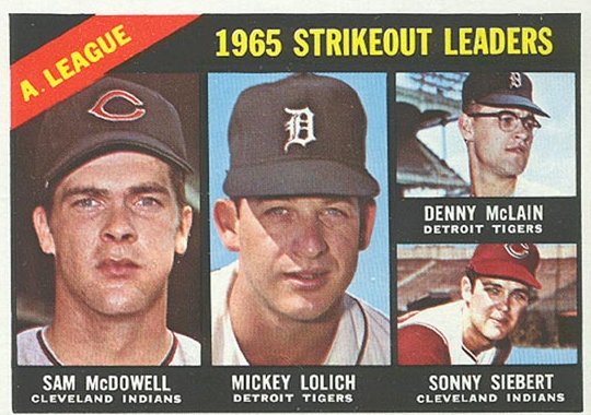 1965 A.L. Strikeout Leaders Card