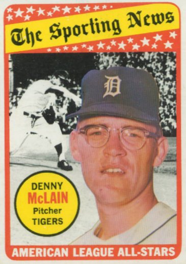 Denny McLain 1969 Sporting News All Star Card