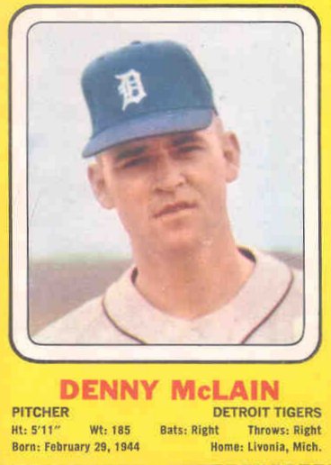 Denny McLain 1969 Transogram Card